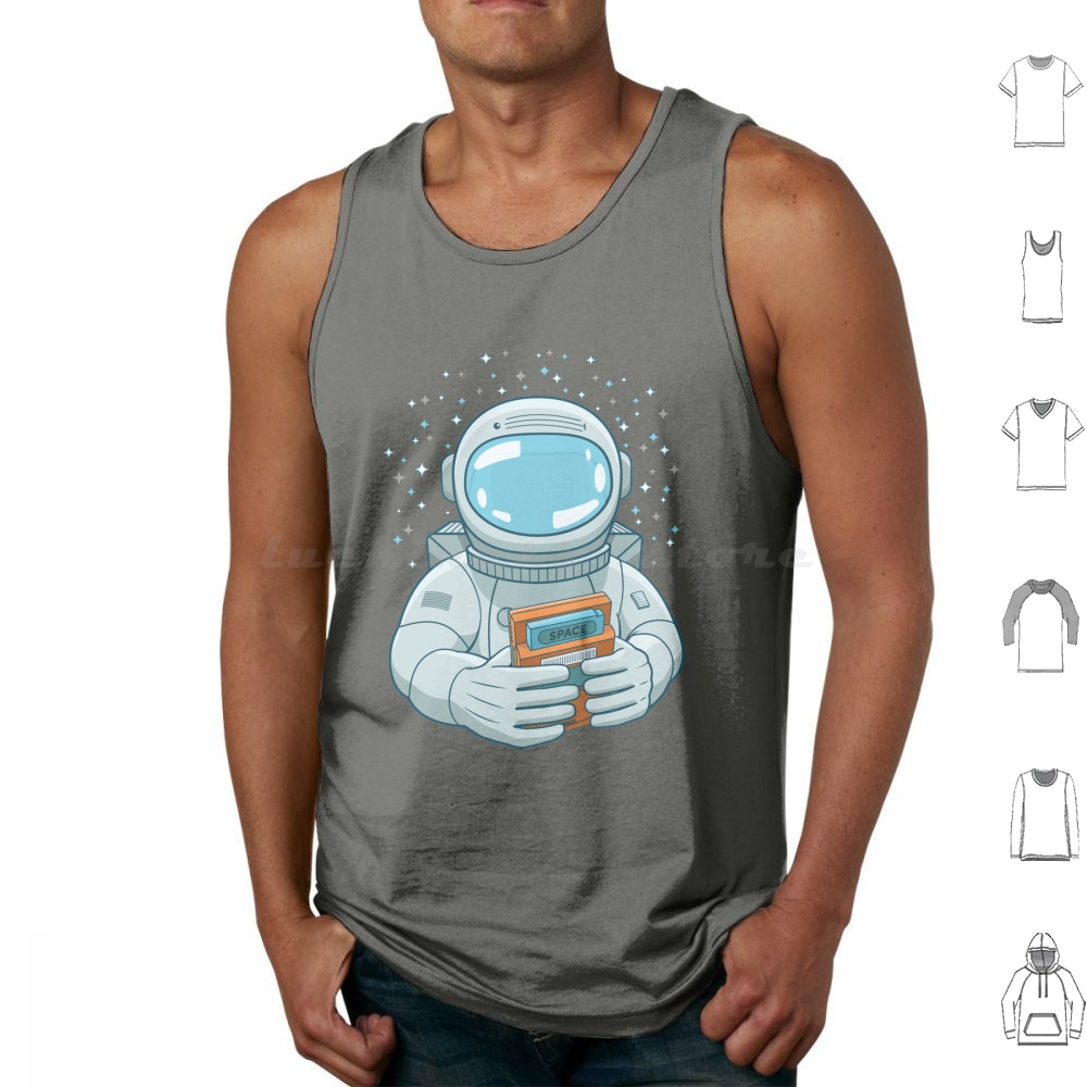 Retro Gaming Gameboy - Gaming Spaceman Tank Tops Print Cotton