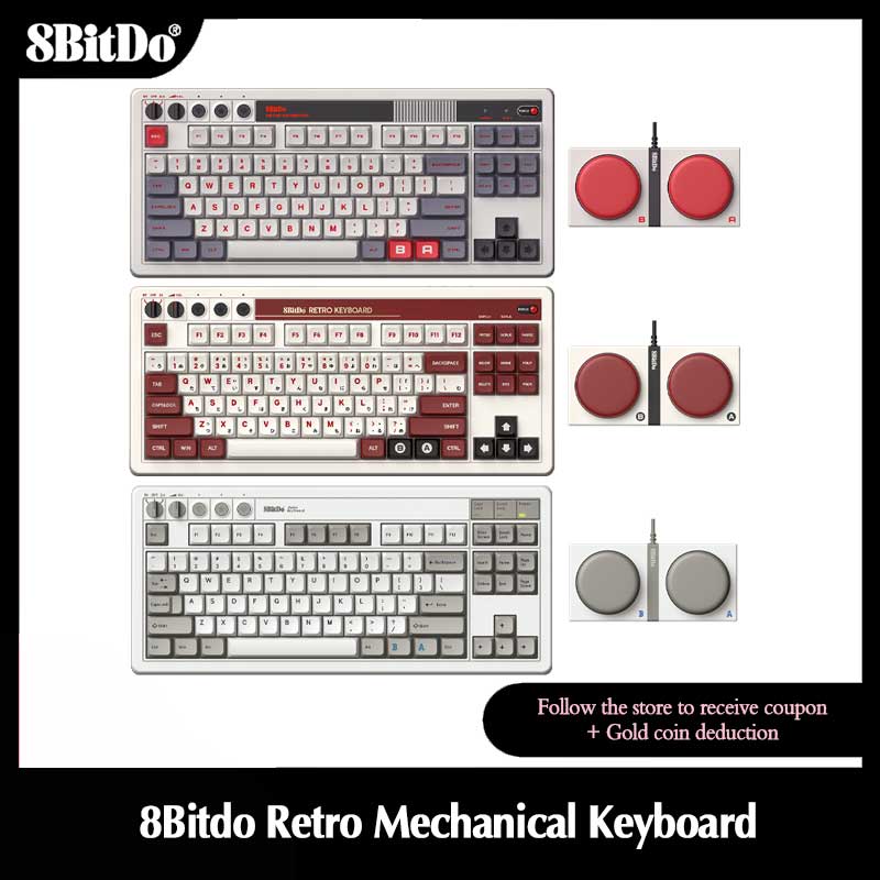 Retro Gaming Corps - 8Bitdo Retro Mechanical Keyboard,Bluetooth/2.4G/USB-C Hot Swappable