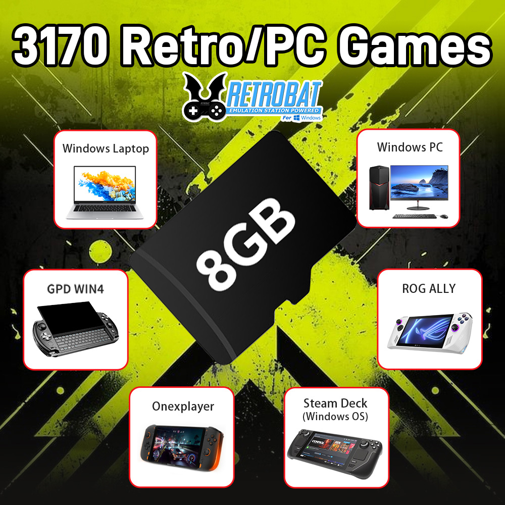 Retro Gaming Emulator Console - 8GB Game TF Card with 3170