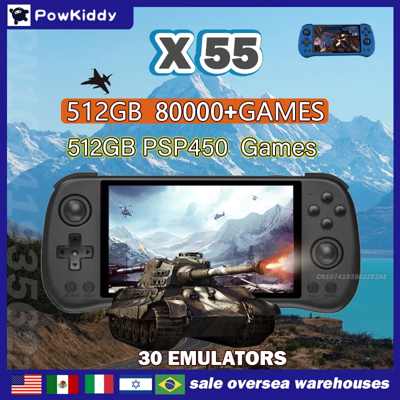 80000Games 512G POWKIDDY X55 5 - огляд і ціна Retro Gaming Gameboy