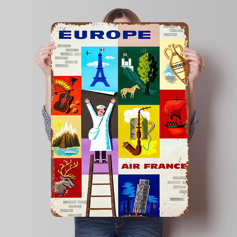 Europe Air France Travel Metal - огляд і ціна Retro Gaming France