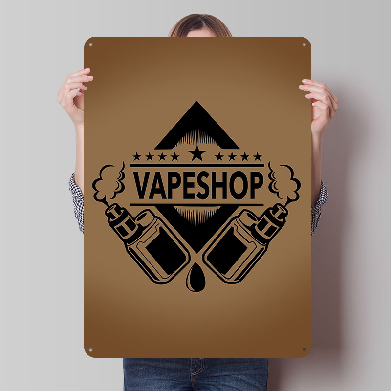 Vape Shop Logo Tinplate Poster - огляд і ціна Retro Gaming Shops