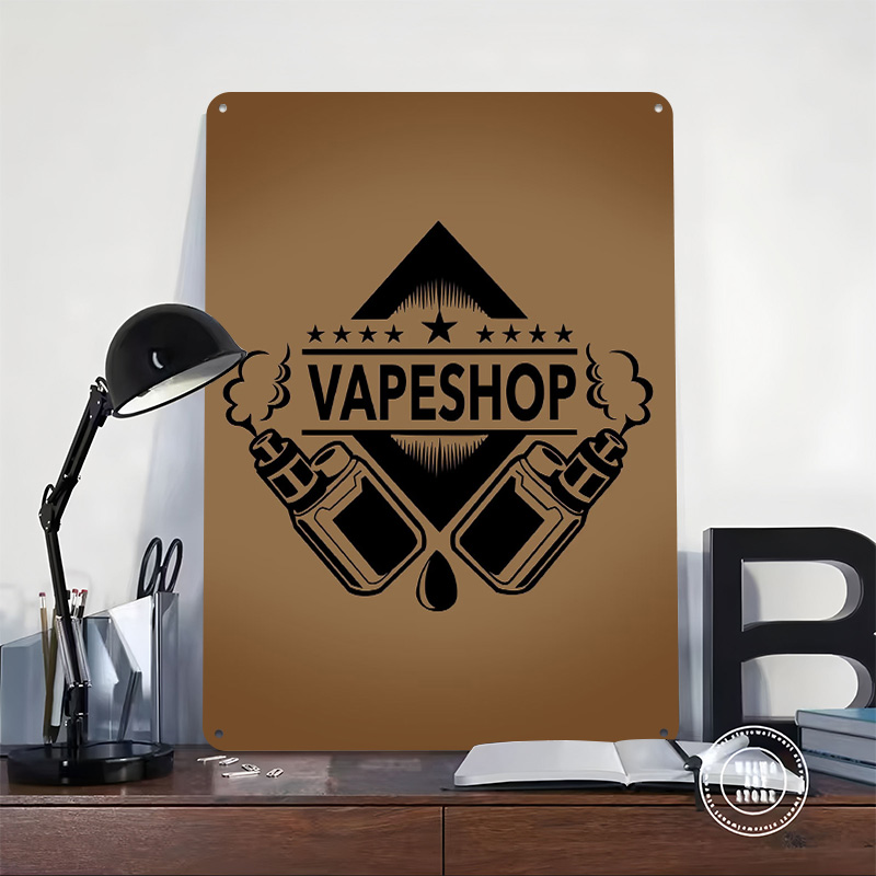 Vape Shop Logo Tinplate Poster - огляд і ціна Retro Gaming Shops
