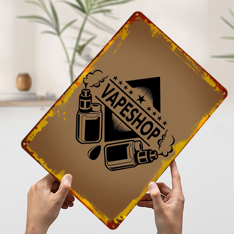 Vape Shop Logo Tinplate Poster - огляд і ціна Retro Gaming Shops