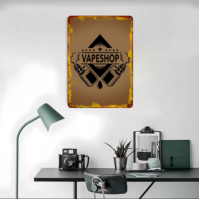 Vape Shop Logo Tinplate Poster - огляд і ціна Retro Gaming Shops