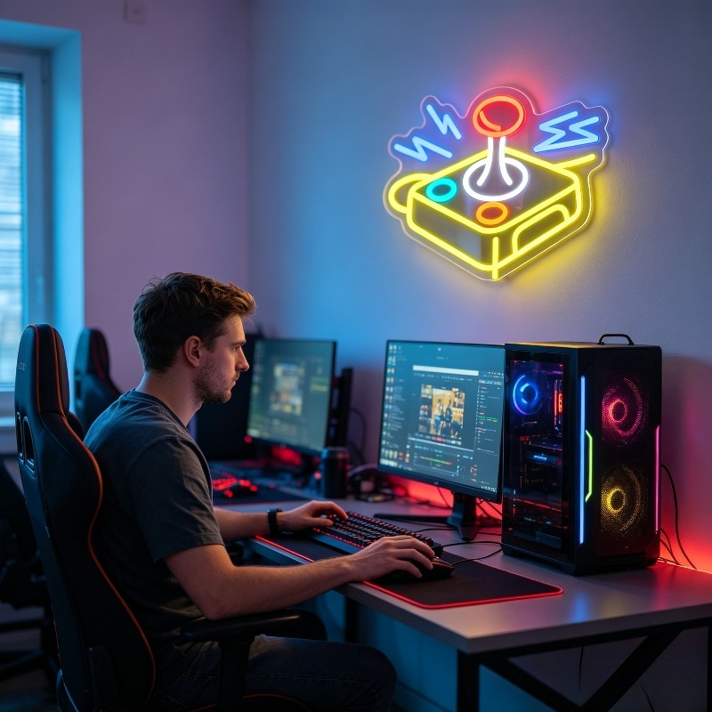Arcade Joystick Neon Sign LED  - огляд і ціна Retro Gaming Gameboy