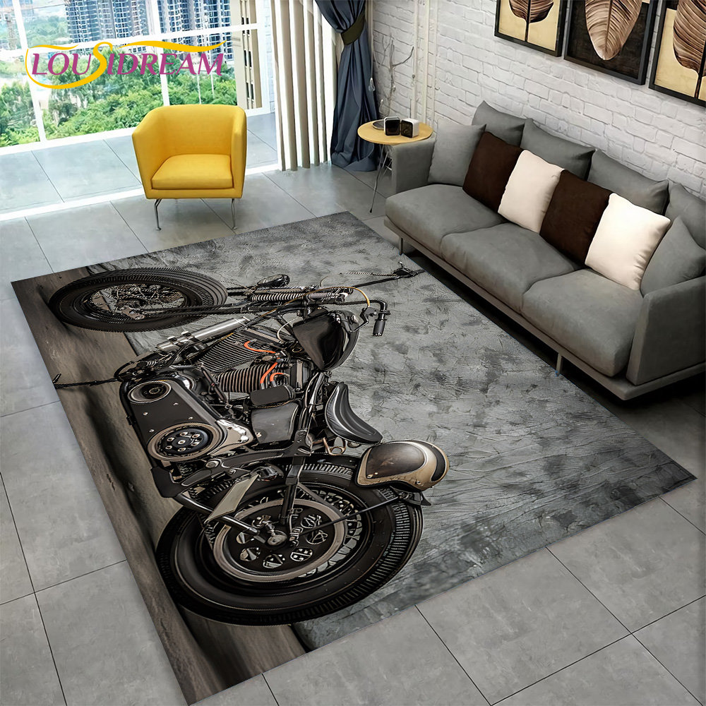3D Retro Vintage Motorcycle Ar - огляд і ціна Retro Gaming Rug
