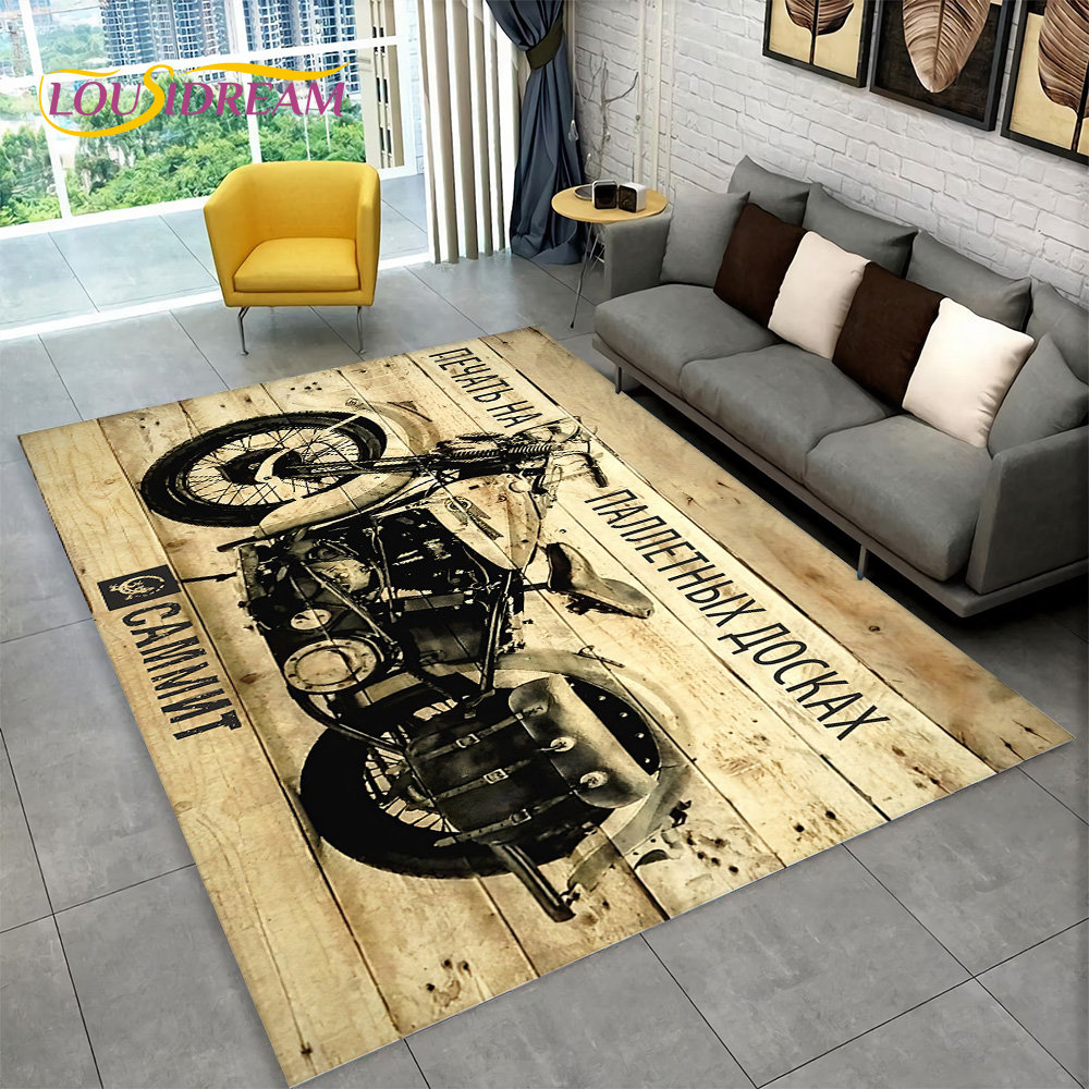 3D Retro Vintage Motorcycle Ar - огляд і ціна Retro Gaming Rug