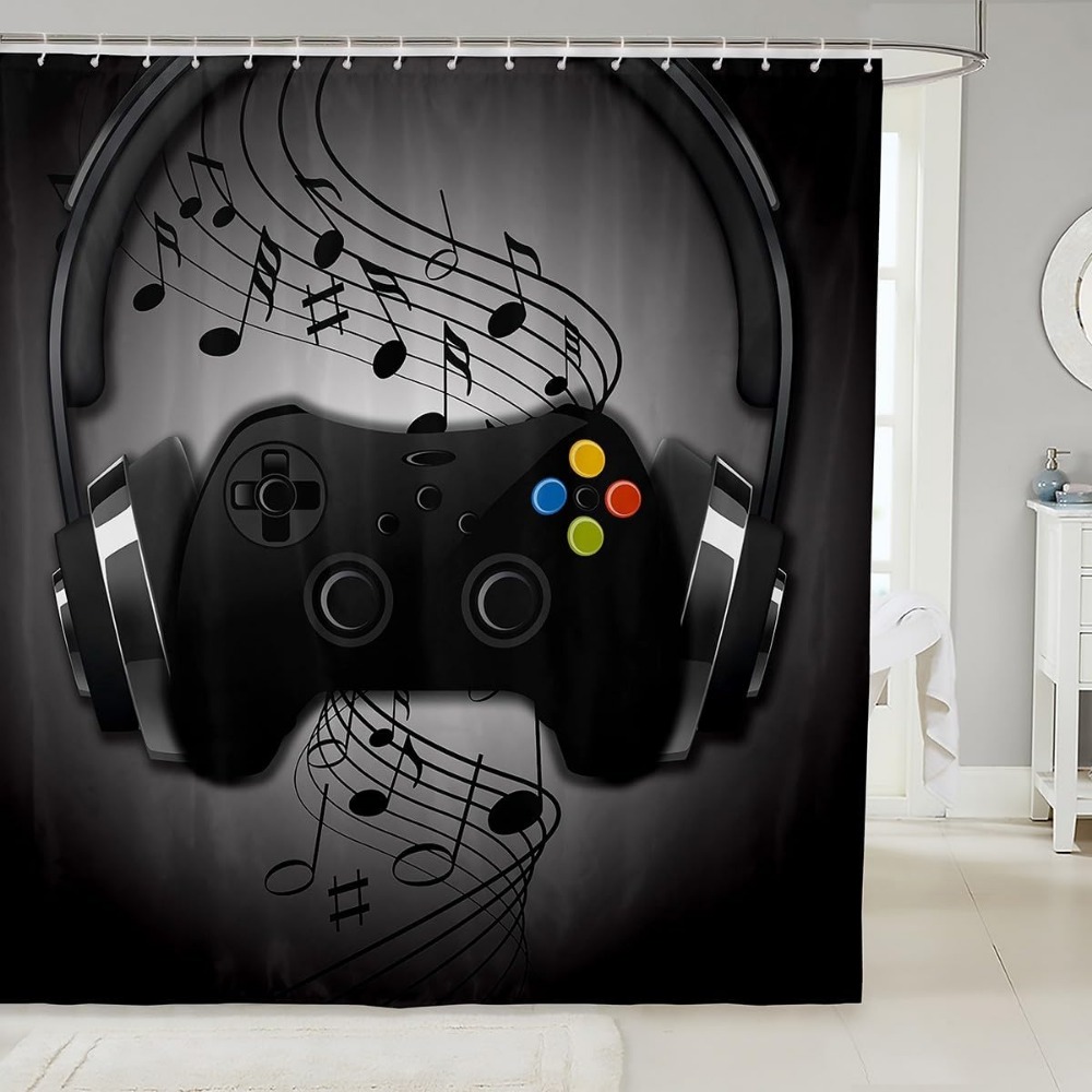Boys Games Shower Curtain Blac - огляд і ціна Retro Gaming Gameboy