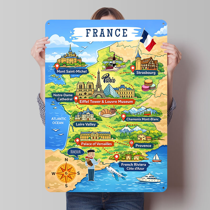 France Travel Map Cartoon Meta - огляд і ціна Retro Gaming France