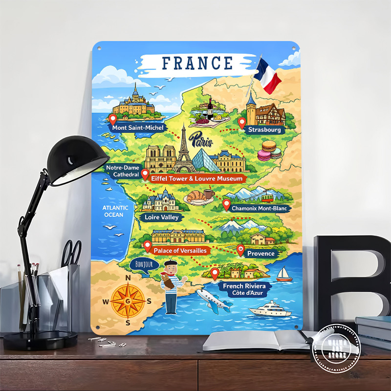 France Travel Map Cartoon Meta - огляд і ціна Retro Gaming France
