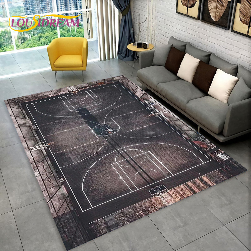 3D Basketball Cour Cartoon Are - огляд і ціна Retro Gaming Rug