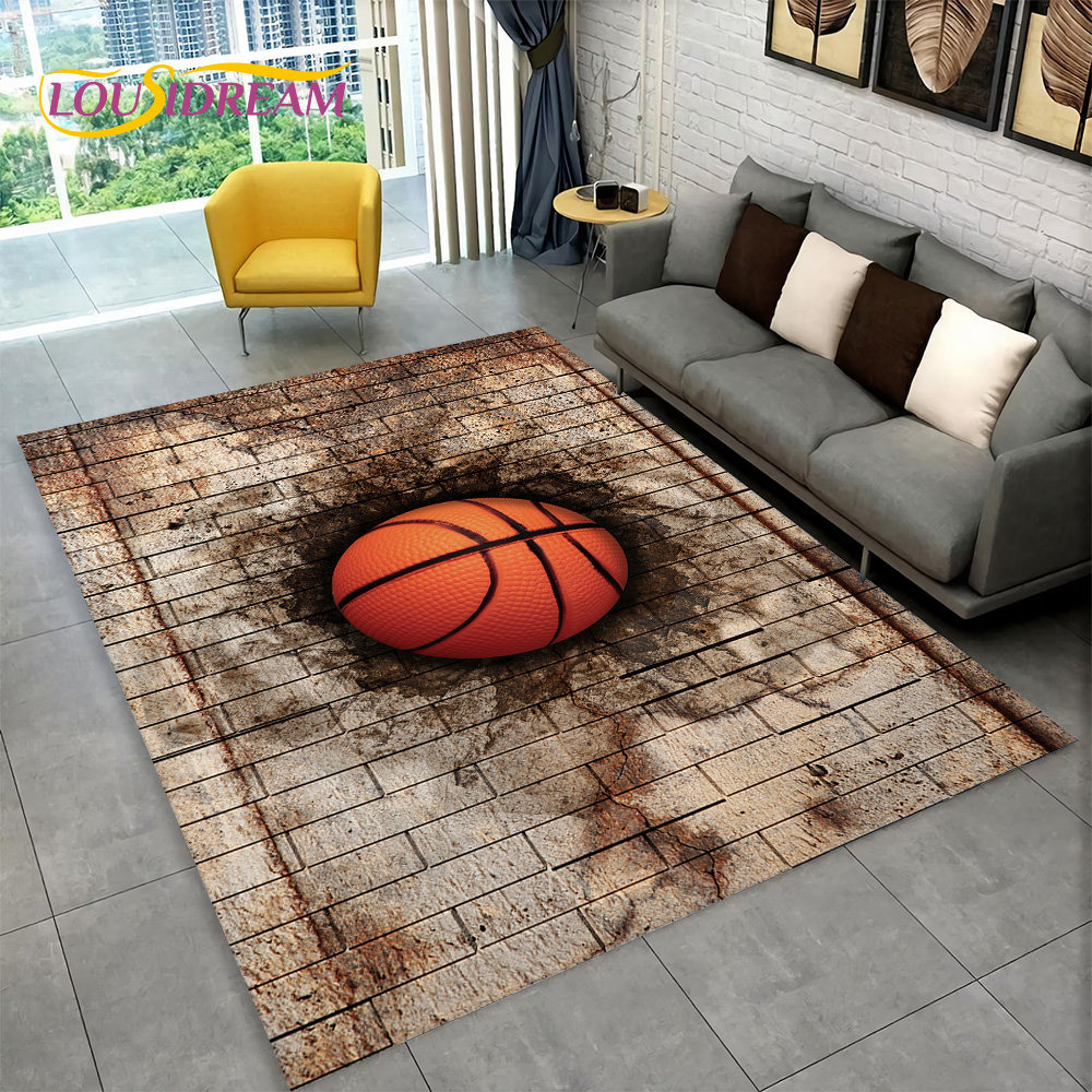 3D Basketball Cour Cartoon Are - огляд і ціна Retro Gaming Rug